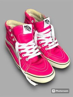 VANS Sk8-Hi  RARE Iridescent Pink Leather Shoes Sz 6 Men’s - 7.5 Women’s
