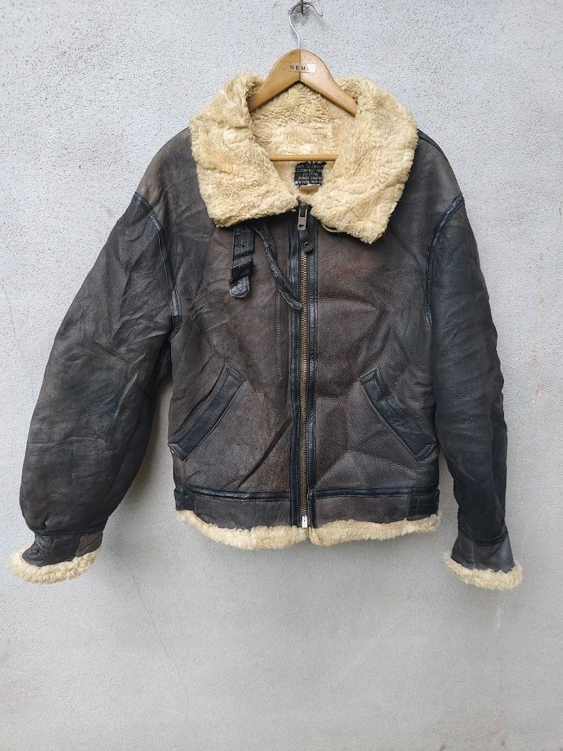 Vintage avirex b3 sheepskin leather jacket