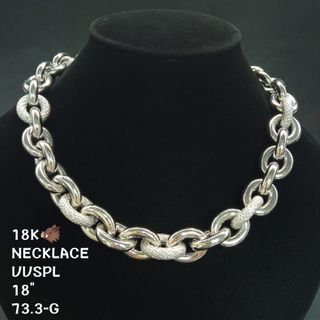 White Gold Cable Chain Necklace