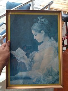 Young girl reading book vintage by jean-honore fragonard
