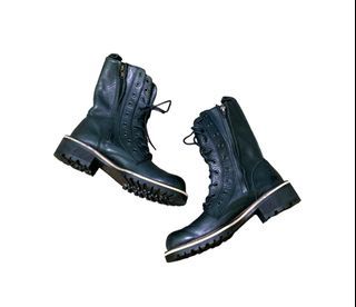 Y’s - Side Zip - Leather Boots - Black