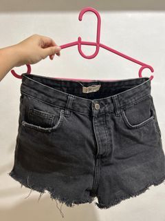 Zara black denim shorts