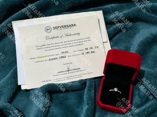 0.74ctw 14k White Gold Sep Vergara Diamond Engagement Ring with Certificate and Receipt