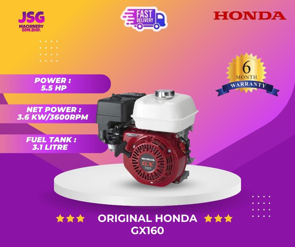 100 ORIGINAL HONDA GX160 5.5HP HEAVY DUTY 4Stroke Gasoline Petrol