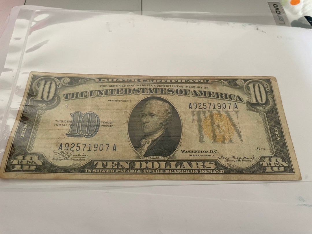 $10 1934 A ((NORTH AFRICA ) Silver Certificate Hobbies Toys
