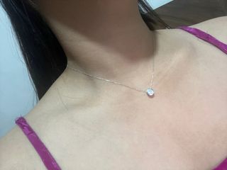 1ct moissanite diamond necklace in 18k