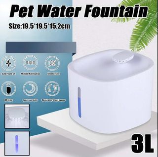 3L Automatic Pets Water Drinking Dispenser Fountain Silent Feeder Intelligent Large Capacity Detachable Anti--dry LED