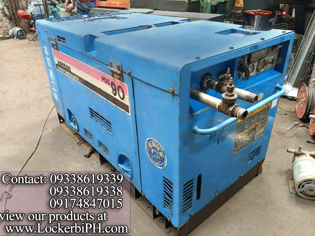Airman PDS90 Screw Compressor Engine from Japan (Category: Construction Tools & Equipment) located in Quezon City. Submitted by lockerbi2014 (Listing ID 1308744089, Image 1). Description: We also have: *Farm Tractor *Mini Backhoe *Skid Loader *Welding Machine *Tower Light *Welding Genset *Waterpump *Motor *Gear Motor *Hydraulic Pump *Hydraulic Cylinder *Hydraulic Jack *Tools *Lathe Machine *Milling Machine *Drill Press *Press Brake *Shearing Mach