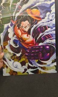 Anime lenticular poster Luffy, Sabo,ace, Luffy gear 4 and naruto