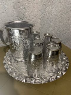 Authentic Arabian Water Jug Set made of silver Non-rustic material