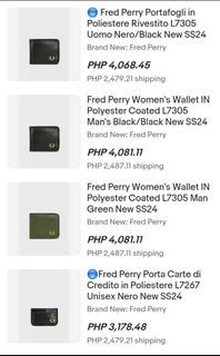 Authentic FRED PERRY  mens wallet