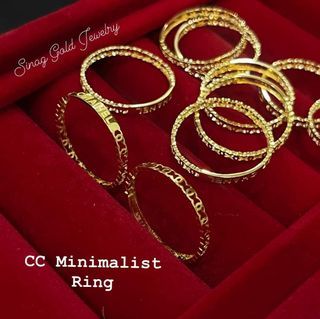 Authentic Pawnable 18k Gold-Cc Minimalist Ring