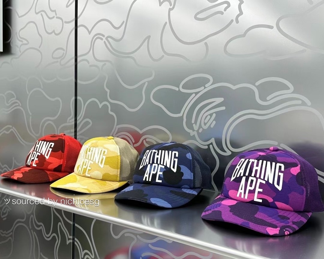 BAPE COLOR CAMO NYC LOGO MESH CAP Men s Fashion Watches Accessories Caps Hats on Carousell