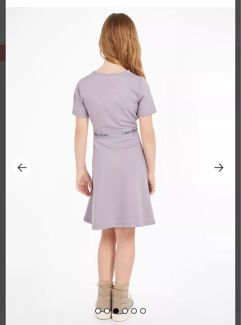 CALVIN KLEIN LOGO DRESS LILAC FOR GIRLS for 8Y