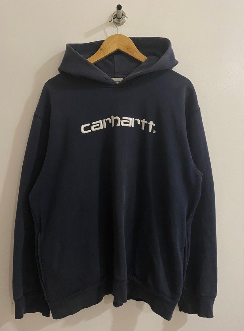 Carhartt Embroidered Script Hoodie Men s Fashion Tops Sets Hoodies on Carousell