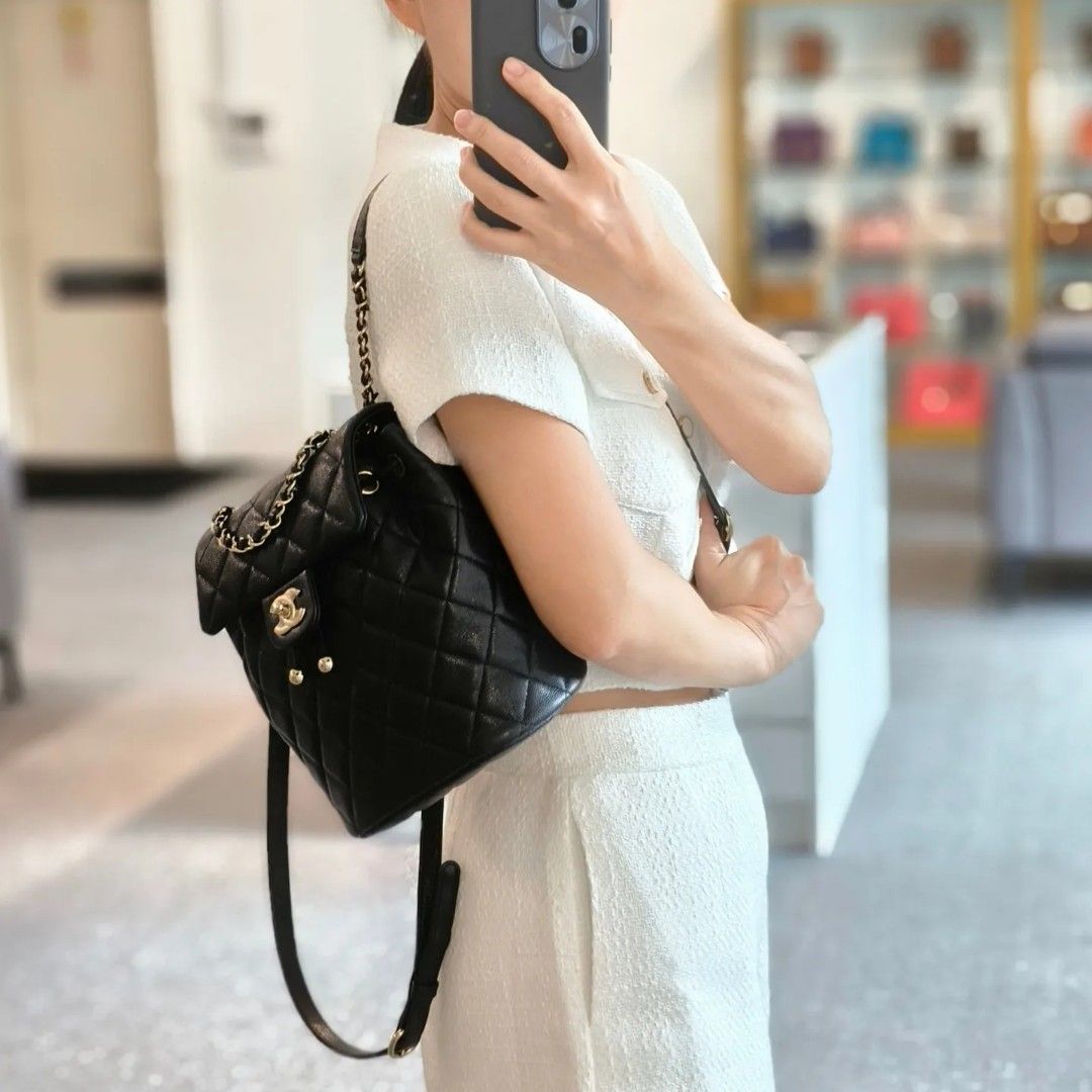 Chanel Classic Backpack Black Caviar Gold Hardware