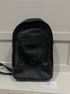 Coach black leather sling bag for men