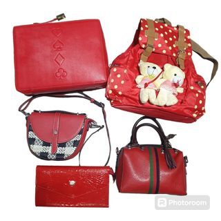 Color Red handbag bag red clutch