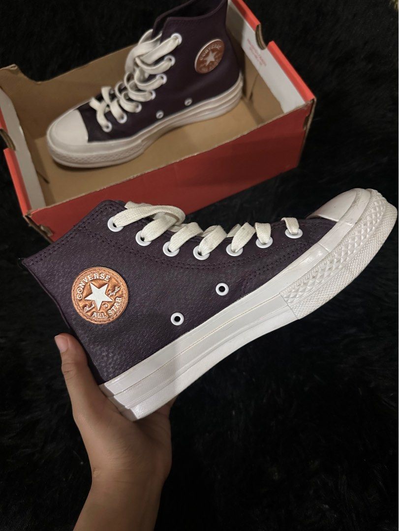 Dark grey and rose gold converse top