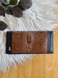 Croco Polo croc long leather wallet rare unique