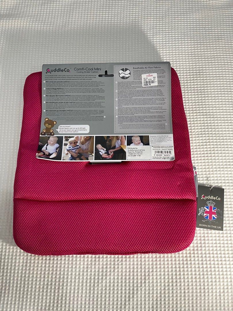 Cuddle Co. Comfi-Cool Mini Cooling Stroller Cushion (Category: Other Babies Going Out Needs) located in Marikina City. Submitted by chineelaz (Listing ID 1308776178, Image 2). Description: Brand new. Unused. Raspberry Color MOP: GCash, Metrobank, BDO.