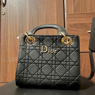 Dior Black Gold Hardware Hand Bag