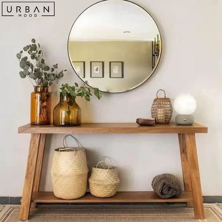 EDVARD Rustic Solid Wood Console Table (Category: Tables & Sets) located in Singapore. Submitted by urbanist (Listing ID 1308702257, Image 1). Description: Transform your entryway with our EDVARD credenza. Crafted from high-quality wood, this table features a farmhouse design that enhances any rustic, vintage, or Scandinavian decor. Perfect for displaying decorative items or storing essentials, the EDVARD Porch Table is an ideal addition to your 