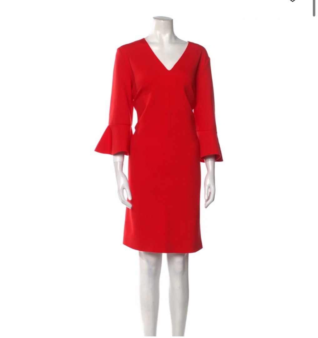 Escada Red Bell Sleeved Darielle Sheath Dress EU40 Women s Fashion Dresses Sets Dresses on Carousell
