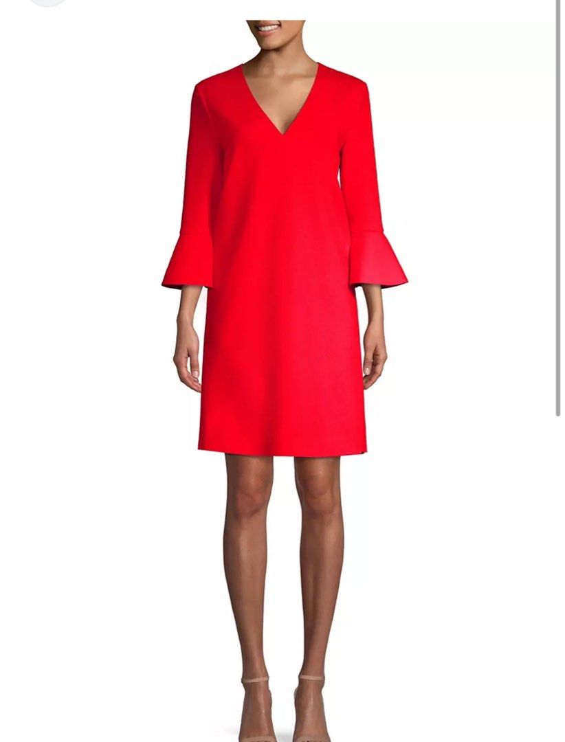 Escada Red Bell Sleeved Darielle Sheath Dress EU40, Women's Fashion, Dresses  & Sets, Dresses on Carousell