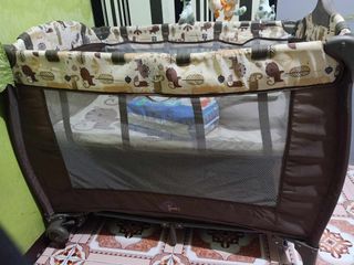 Free carrier, mosquito net, pillow! Dreamcradle Pack n Play Playpen Rocking Crib with Hanging Toys