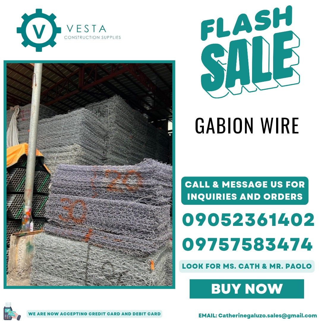 GABION WIRE (Category: Construction & Building Materials) located in Manila. Submitted by cathvesta_sales (Listing ID 1308699948, Image 1). Description: .