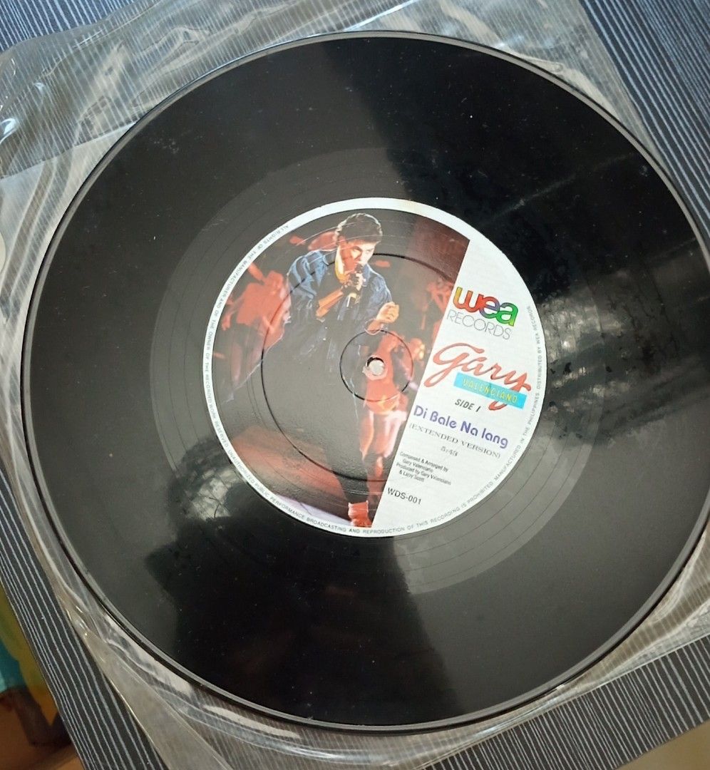 Gary V - Extended Version Di Bale Nalang (12" vinyl) (Category: Vinyls) located in Dasmarinas. Submitted by pamstrinkets77 (Listing ID 1308746767, Image 1). Description: ✅Please read my post before asking questions. ✅Condition: most of the vinyls I sell is VG+, same goes with the sleeves. But I will provide more pics by request as I am currently cataloging all the vinyls we have in storage and trying to post them as quickly as I can. ✅Item goes t