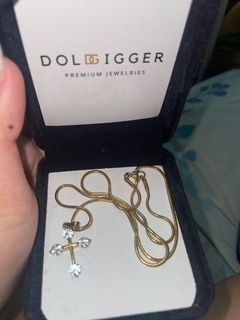 Gold plated necklace with cross pendant free SF
