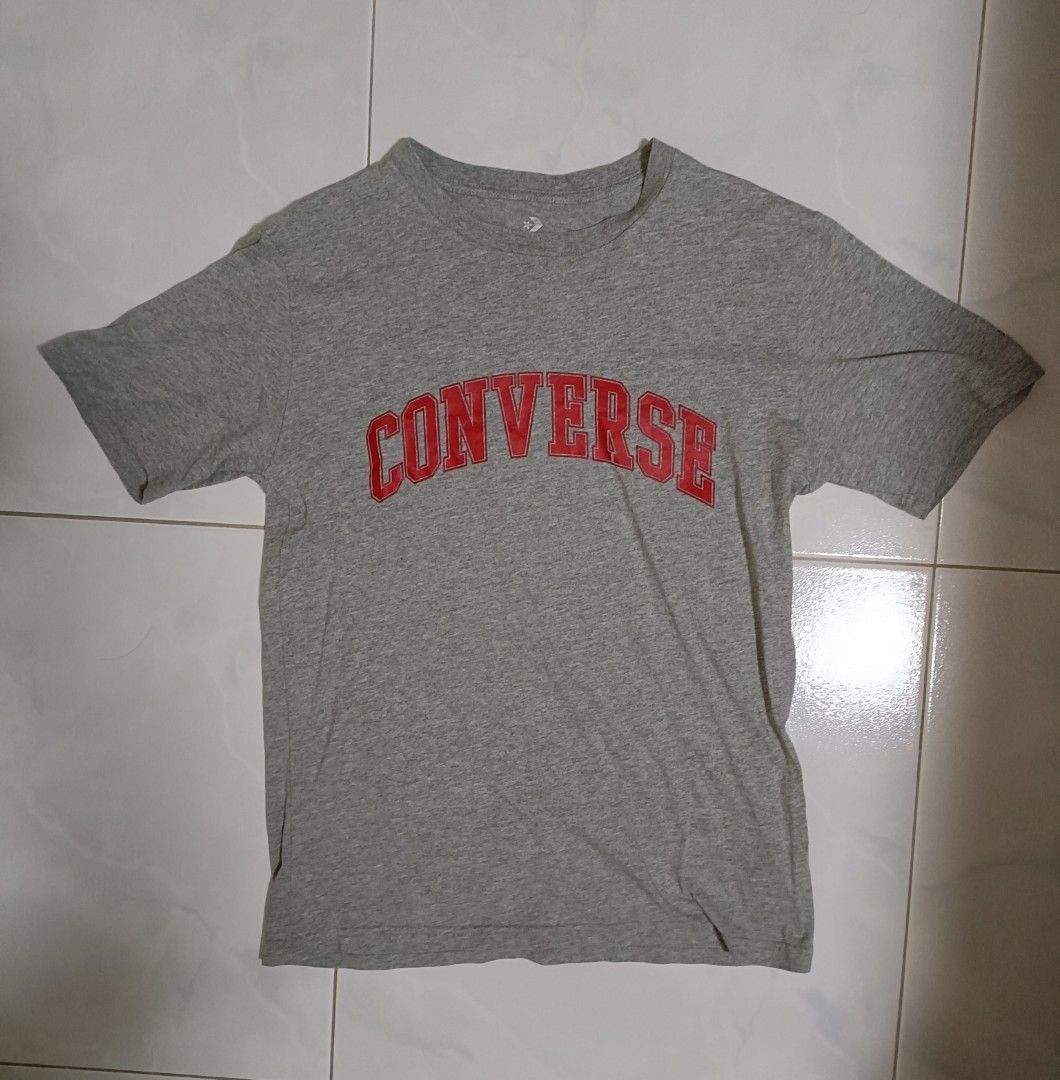 Grey Converse t shirt Women s Fashion Tops Shirts on Carousell