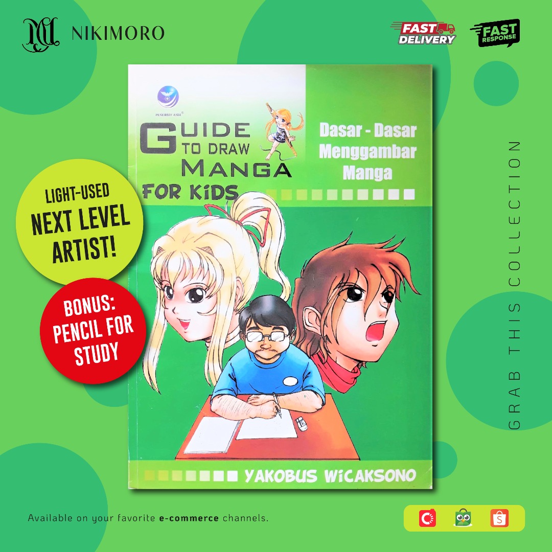 Guide to Draw Manga for Kids: Dasar-Dasar Menggambar Manga, Buku & Alat ...
