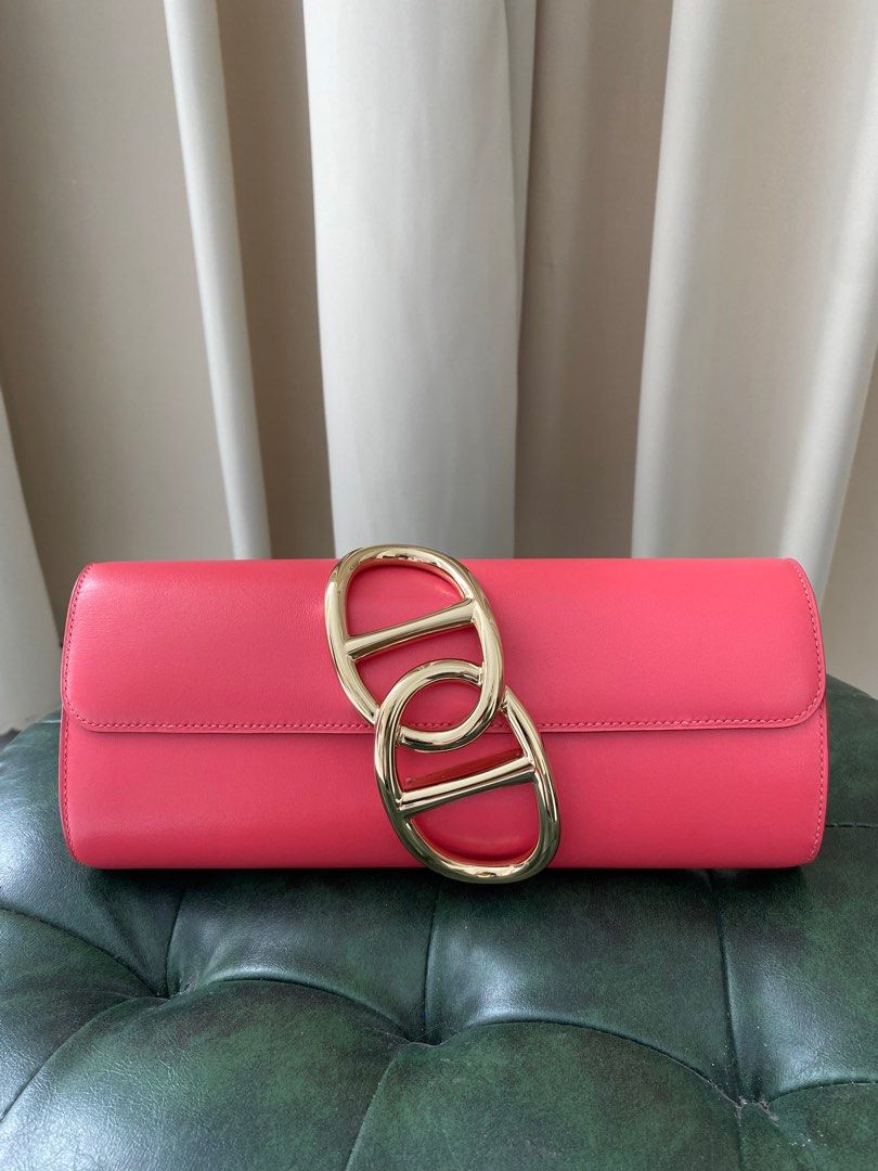 Hermes Egee Clutch Orange Red Tadelakt GHW 24061403 Luxury Bags Wallets on Carousell