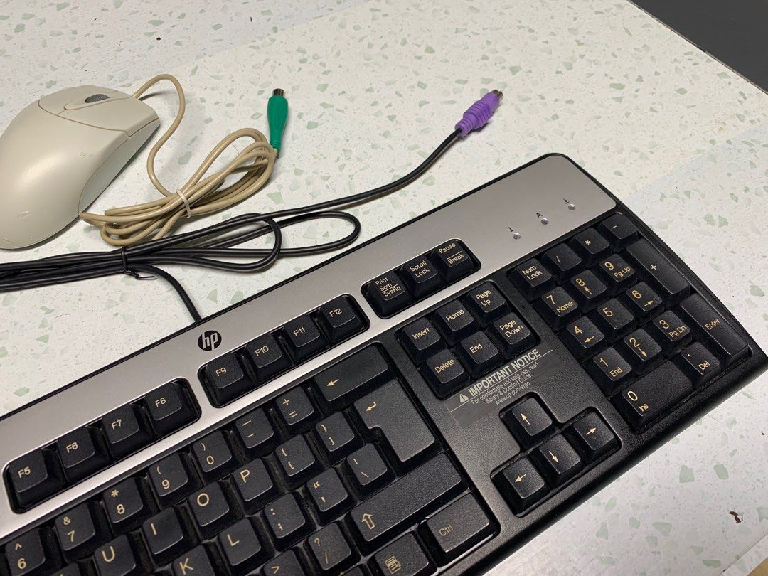 HP Desktop Computer Full Size Keyboard and Mouse PS2 Plug pair (Category: Computer Keyboard) located in Paranaque City. Submitted by seb_trading (Listing ID 1308773725, Image 3). Description: pair keyboard and mouse PS2 compatible HP keyboard and generic mouse all good condition no damage keys almost new last price Loc: san antonio paranaque city.