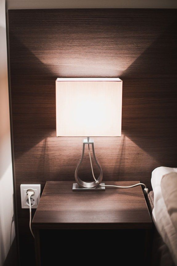 IKEA Klabb Luxury Table Night Light Lamp Silver, Furniture