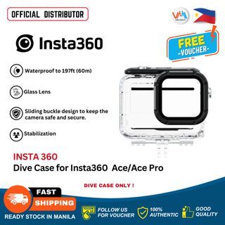 INSTA360 DIVE CASE FOR ACE/ACE PRO WATERPROOF 197FT GLASS LENS DESIGN for Action Camera VMI DIRECT