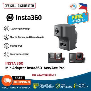Insta 360 Ace Pro Mic Adapter for insta360 Ace Accessories, External Microphones Type-C and 3.5mm Audio Ports Compatible with insta360 Ace / insta360 Ace Pro in Action Camera VMI DIRECT