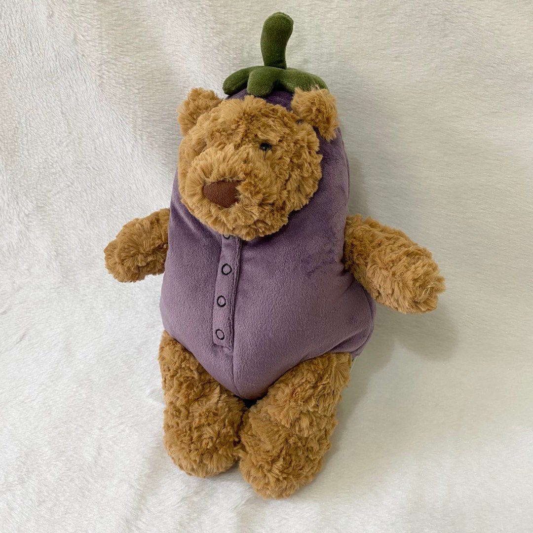  Bartholomew Bear Aubergine ナスくま JellyCat Bartholomew Bear Aubergine - Tom's Toys