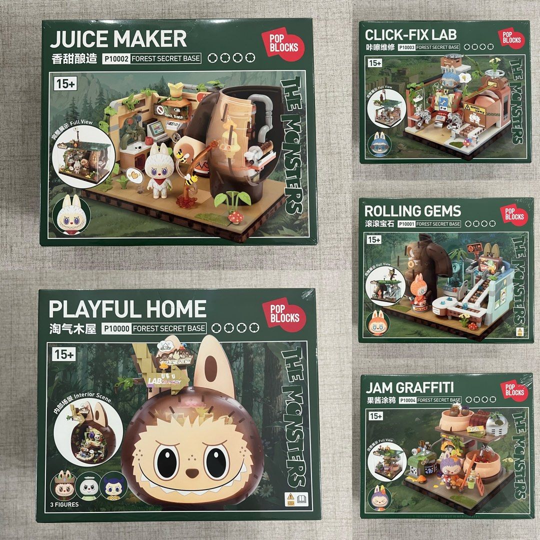 Labubu 森林秘密基地系列拼搭積木lego 泡泡瑪特拉布布Zimomo