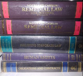 LAW BOOKS FOR SALE (Oblicon Rabuya, Human Rights Coquia, Philippine Corporate Law Villanueva, Remedial Law Moya)