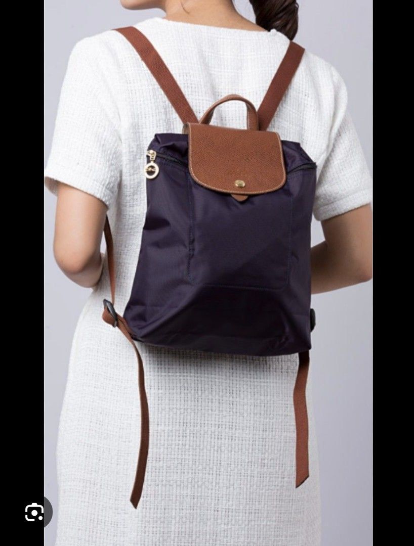 Longchamp Le Pliage Backpack in Bilberry Dark Purple