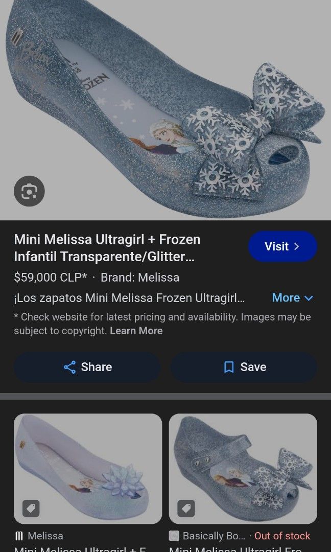 Mini Melissa Ultragirl Frozen Shoes Sepatu Anak Wanita Eur 32