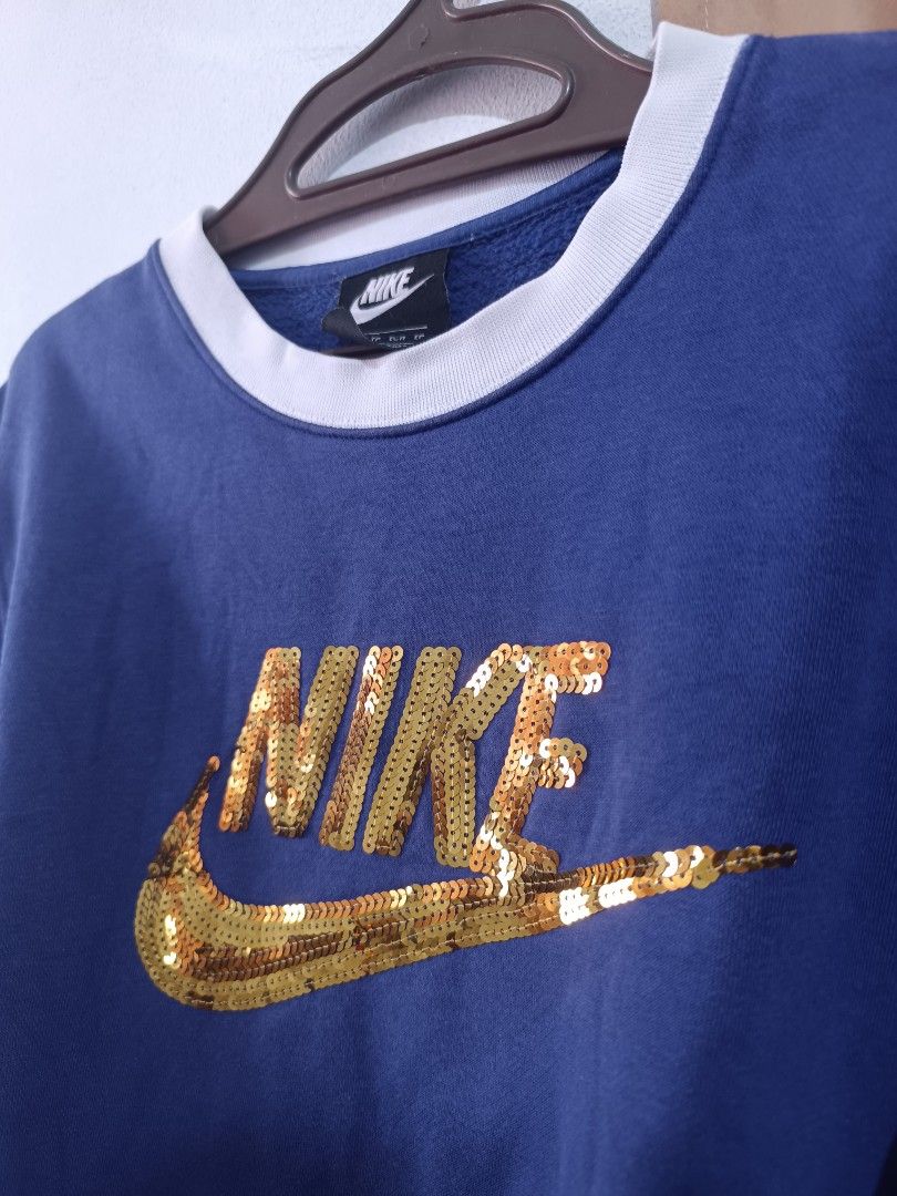 Nike Glam Dunk Sequin Logo Pullover Sweater Sweatshirt for Men or Women Rare and authentic