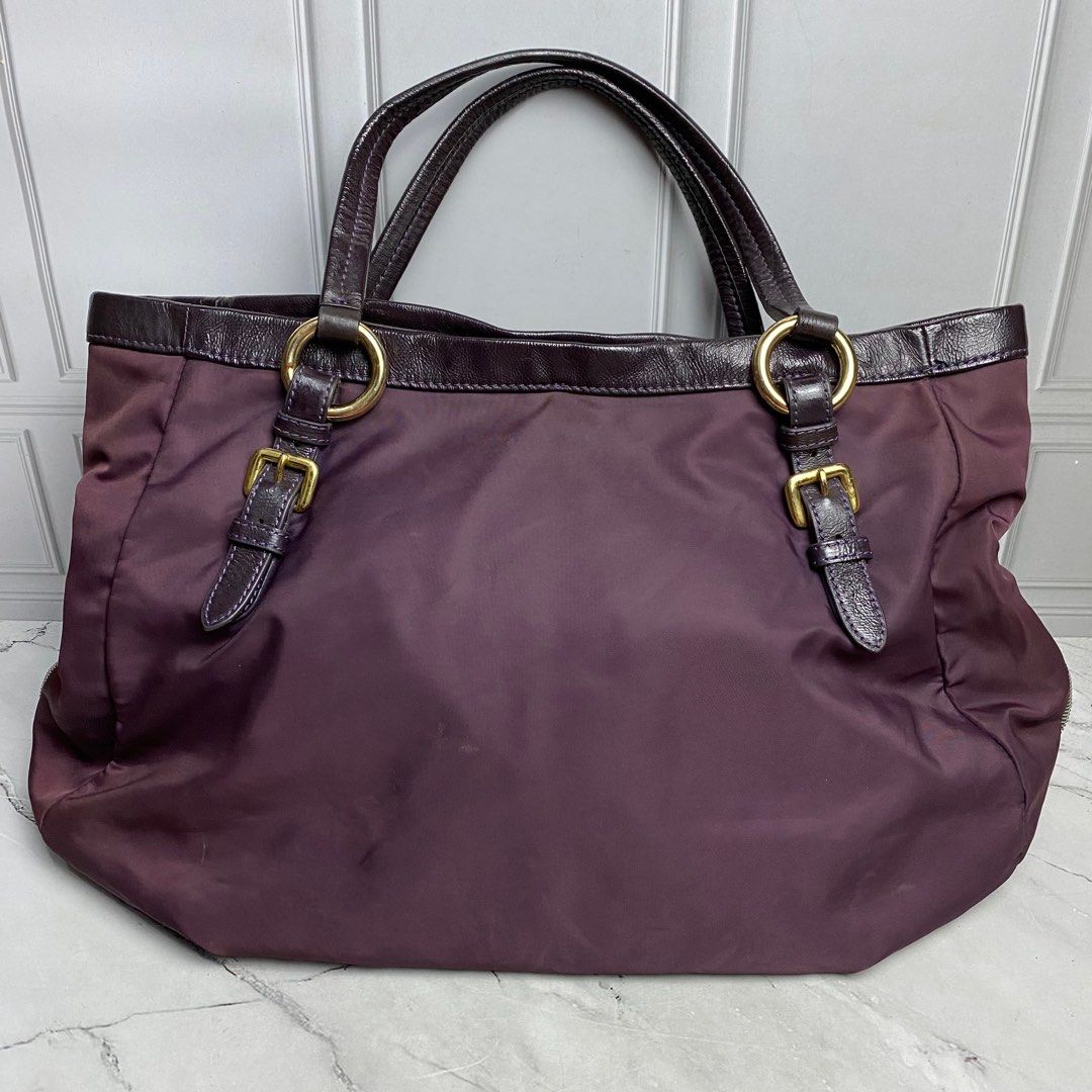 Prada nylon bauletto tote bag large, tas minggat