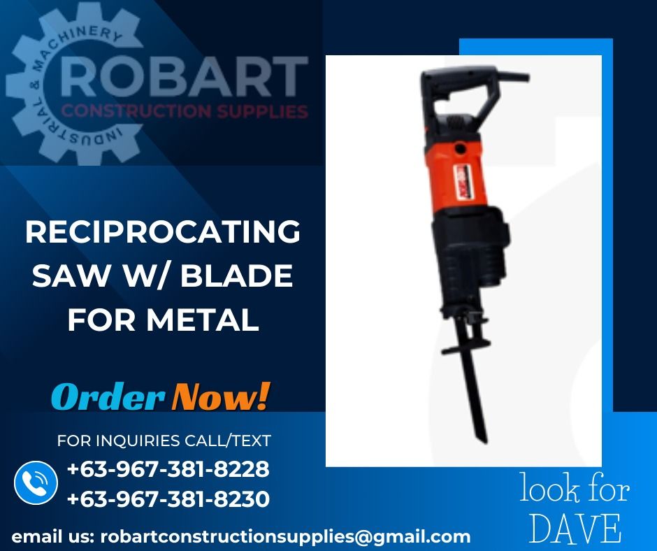 RECIPROCATING SAW W/ BLADE FOR METAL (Category: Construction Tools & Equipment) located in Caloocan City. Submitted by gabo. (Listing ID 1308719293, Image 1). Description: SALE❗ ❗ ❗ SALE❗ ❗ ❗ SALE❗ ❗ ❗ LOOK FOR: Dave T. Cariño 0 9 6 7 3 8 1 8 2 2 8 / 0 9 6 7 3 8 1 8 2 3 0 7 7 4 6-6 1 4 8 / 7 0 0 2- 2 8 7 2 / 8 6 3 6-3 0 0 5 𝑹𝑶𝑩𝑨𝑹𝑻 𝑪𝑶𝑵𝑺𝑻𝑹𝑼𝑪𝑻𝑰𝑶𝑵 𝑺𝑼𝑷𝑷𝑳𝑰𝑬𝑺 📍S&L BUILDING, 1ST & 2ND FLOOR, 1405 YUSECO ST, STA CRUZ, MANILA SEN