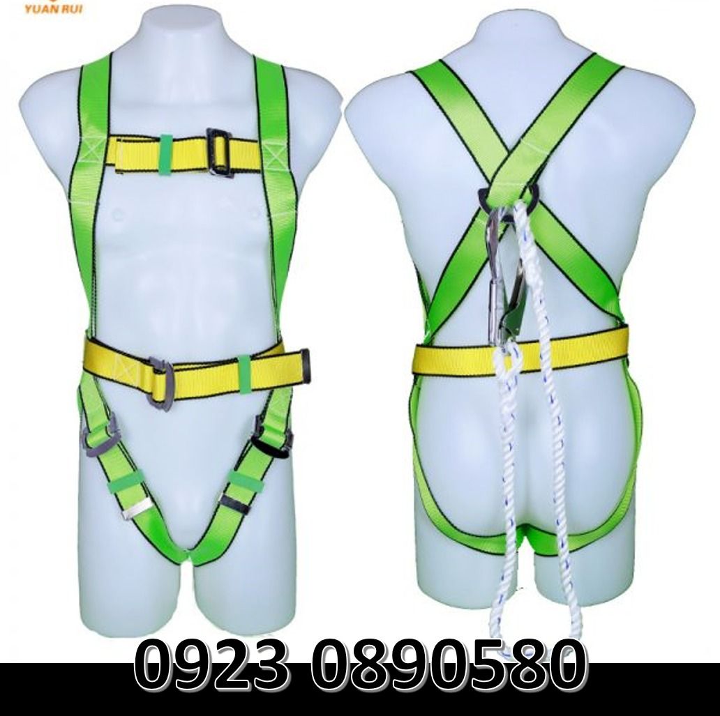 Safety harness with hook (Category: Construction Tools & Equipment) located in Bacoor. Submitted by __CLaude__ (Listing ID 1308691789, Image 1). Description: direct supplier safety harness 2hook single hook Features: Made of high strength material, resistant to abrasion, acid and alkali. With two hanging points: back and front. More convenient for falling suspension operation. Adjustable design better meets different protection and rescure requir