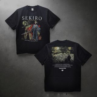 T-Shirt Sekiro Wolf - Design Anime Vintage - Pour Hommes Et Femmes - Coton - Noir - Neuf Avec Étiquettes
